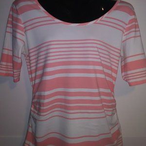 Women’s Size L New York & Co Pink Stripe Tee